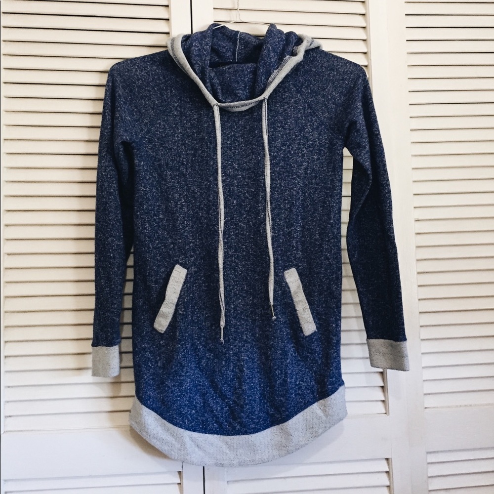 Dark Blue Sweatshirt with Hood
